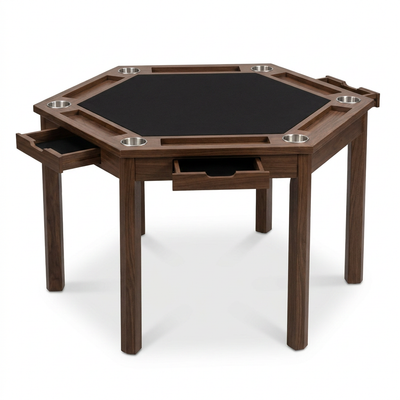 Convertible Gaming Table Designed for Dual Functionality, Removable Top, 6 Cup Holders, Card Holders