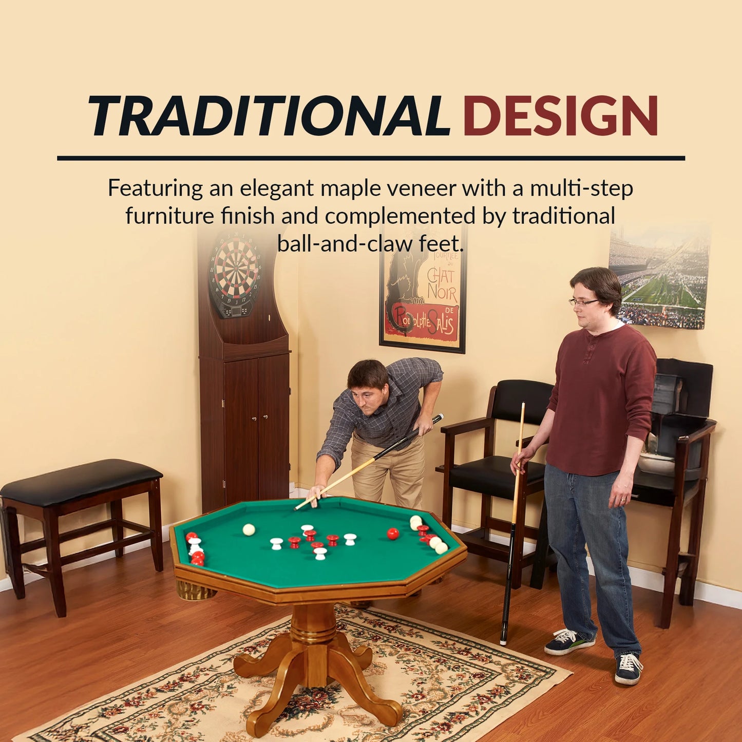 Hathaway Kingston Oak 3-In-1 Poker Table