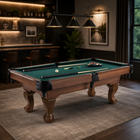 Pool Table Built for Professional Play, Complete Accessories Set, Wood Grain Finish, 18mm Thick Surface