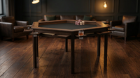 Wood Poker Table Convertible Gaming/Dining Table for 4-6 People with Removable Top, 6-Cup Holders — Lifestyle