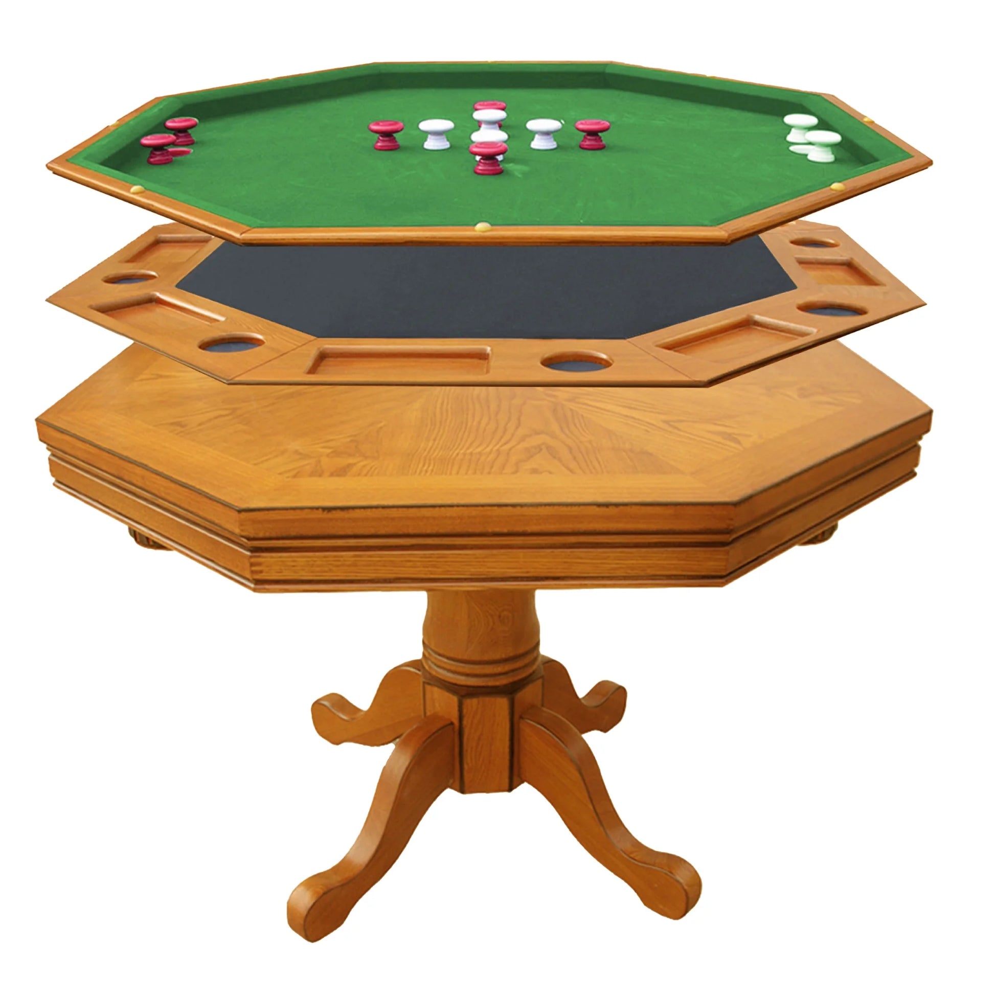 Hathaway Kingston Oak 3-In-1 Poker Table